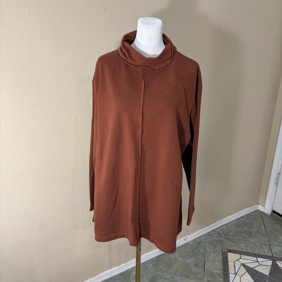bryn Walker Tops - Bryn Walker Tunic Brown Sweater Top L Oversize Bamboo Organic Cotton Lagenlook